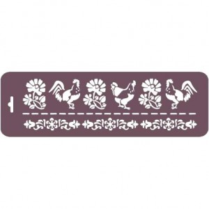Трафарет Event Design бордюр Tmb-28 "Петухи и куры", 10х32 см